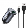 АЗП XO CC46 QC3.0 18W car charger with Type-c cable Gray