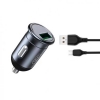 АЗП XO CC46 QC3.0 18W car charger with Type-c cable Gray