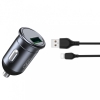 АЗУ XO CC46 QC3.0 18W car charger with Type-c cable Gray/Black (CC46)