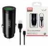 АЗП XO CC46 QC3.0 18W car charger with Type-c cable Gray