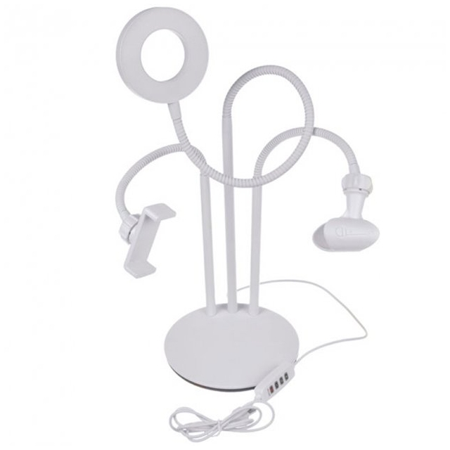 Кольцевая лампа+Холдер для смартфона и микрофона XO BGD006/LS-90 White (BGD006)