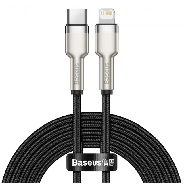 Кабель Baseus Cafule Series Metal Data Cable Type-C to Lightning PD 20W 2m Black
