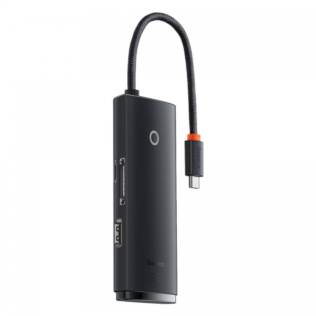 USB-хаб Baseus Lite Series 6-Port Type-C HUB Docking Station (to HDMI/USB3.0/2Type-C Data/SD) Black