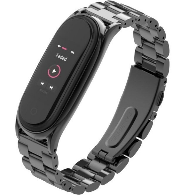 Ремешок Steel Strap Mi Band 7 Black (02)