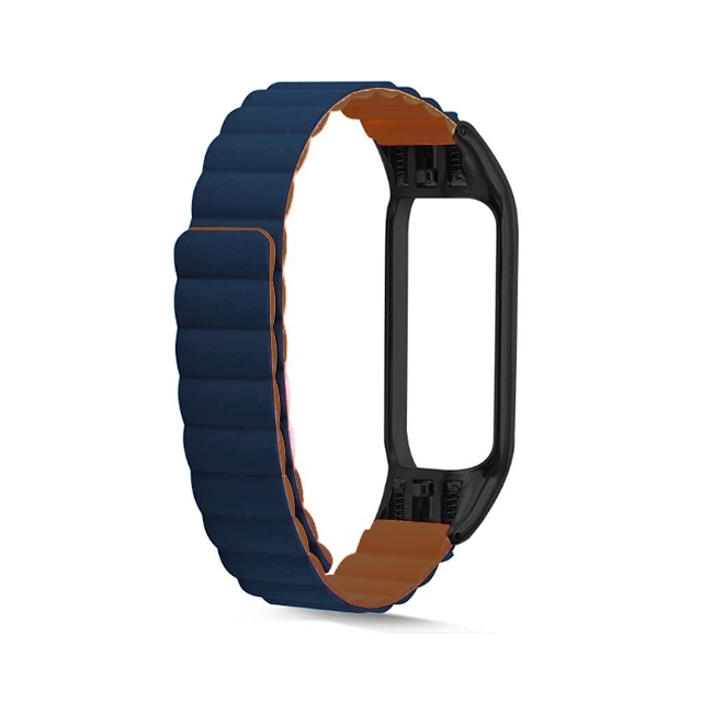Ремінець Ribbed Silicone Mi Band 7 Blue Brown ( 08 )