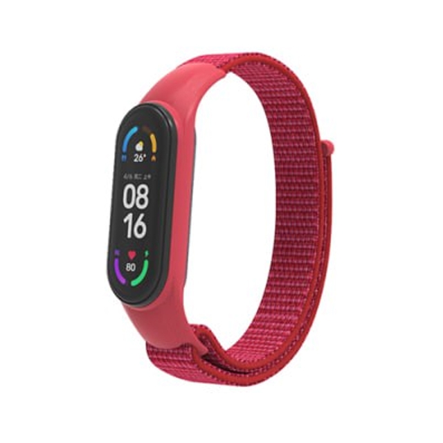 Ремешок Nylon Mi Band 3/4/5/6/7 Red (08)