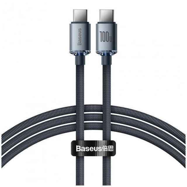 Кабель Baseus Crystal Shine Series Fast Charging Data Cable Type-C to Type-C 100W 1.2m Black