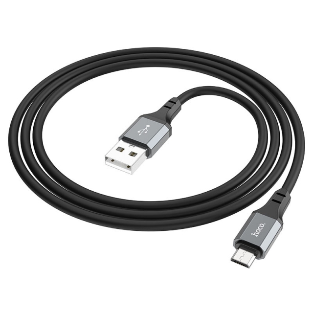 Кабель Hoco X86 Micro Spear silicone charging data cable Black (X86)