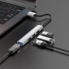 USB-хаб Hoco HB26 4 in 1 adapter(USB to USB3.0+USB2.0*3) Metal Gray