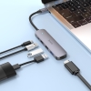 USB-хаб Hoco HB27 Type-C multi-function converter(HDTV+USB3.0+USB2.0*2+PD) Metal Gray (HB27)