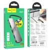 USB-хаб Hoco HB27 Type-C multi-function converter(HDTV+USB3.0+USB2.0*2+PD) Metal Gray