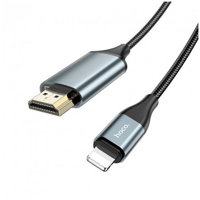Адаптер Hoco UA15 High-definition on-screen cable for iP to HDTV Metal Gray (UA15)