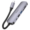 USB-хаб Hoco HB28 Type-C multi-function converter(HDTV+USB3.0+USB2.0+SD+TF+PD) Metal Gray (HB28)