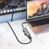 USB-хаб Hoco HB28 Type-C multi-function converter(HDTV+USB3.0+USB2.0+SD+TF+PD) Metal Gray (HB28)