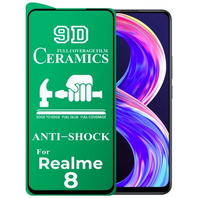 Защитное стекло Ceramic Realme 8/8 Pro Black