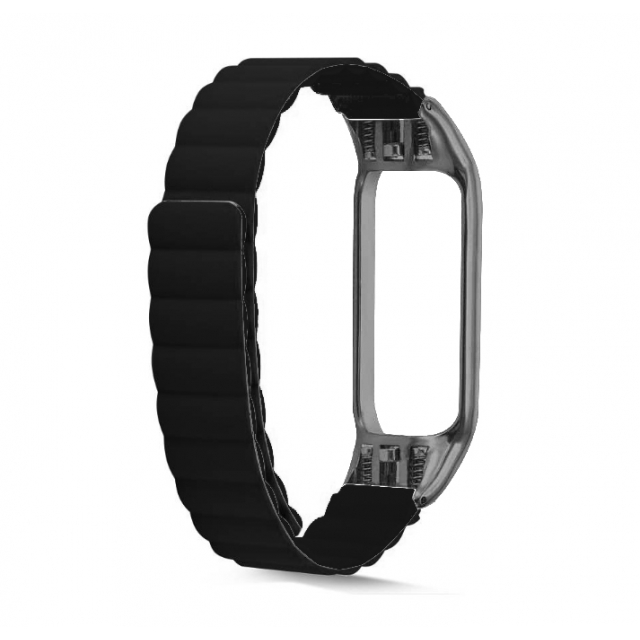 Ремешок Ribbed Silicone Mi Band 7 Black (04)