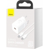 СЗУ Baseus Super Si Quick Charger with Mini Cable Type-C to Type-C 3A 25W EU Sets White (TZCCSUP-L02)