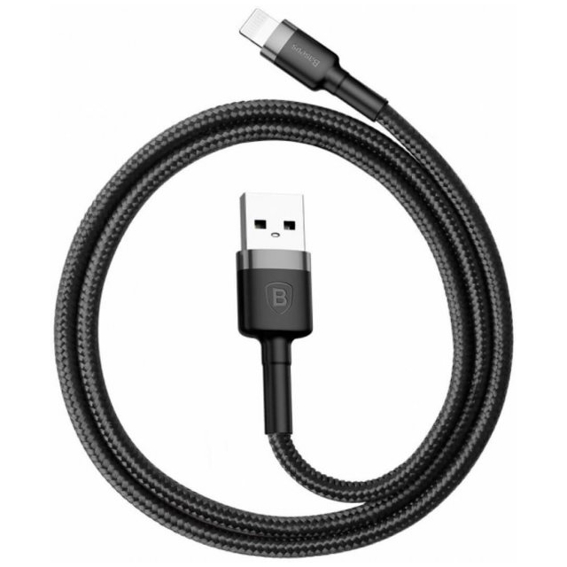 Кабель Baseus cafule Cable USB For lightning 2.4A 1M Gray+Black