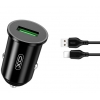 АЗП XO CC46 QC3.0 18W car charger with Type-c cable Gray