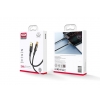 Кабель XO NB229 transparent design waven  2.4A Lighting usb cable Black (NB229)
