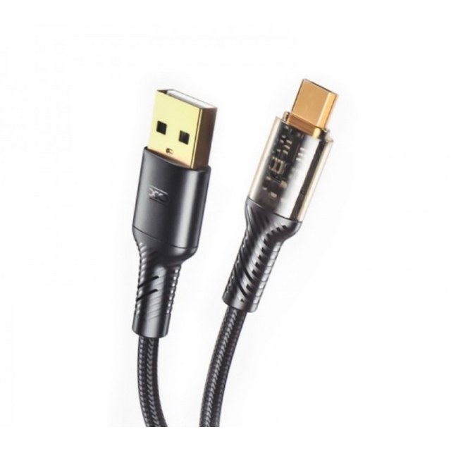 Кабель XO NB229 transparent design waven 2.4A Micro usb cable Black