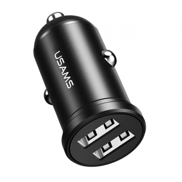 АЗУ USAMS CC114 C20 2.4A Dual USB Mini Car Charger Black (CC114)