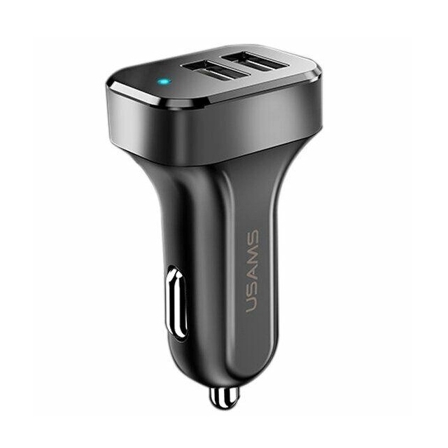 АЗУ USAMS CC087 C13 2.1A Dual USB Car Charger Black (CC087)