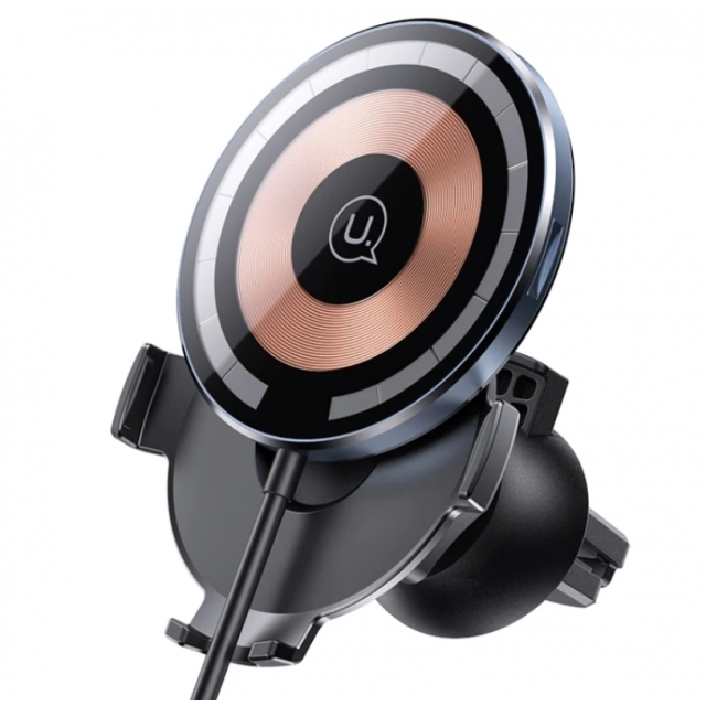 Холдер USAMS CD164 Transparent Magnetic Car Wireless Charger Transparent (CD164)