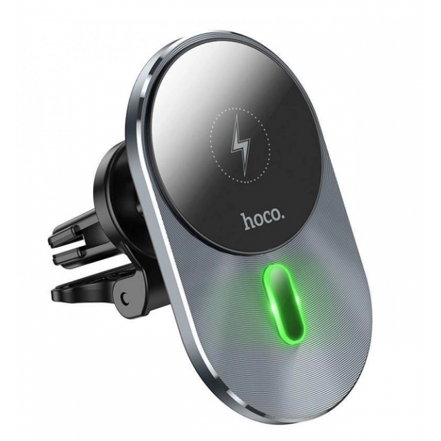 Холдер Hoco CA91 Magic magnetic wireless fast charging car holder Gray (CA91)