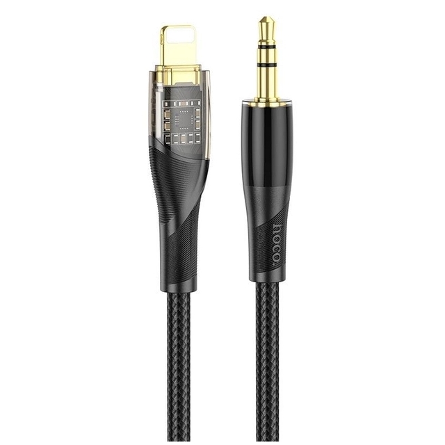 Кабель AUX Hoco UPA25 Transparent Discovery Edition Digital audio conversion cable Lightning Black