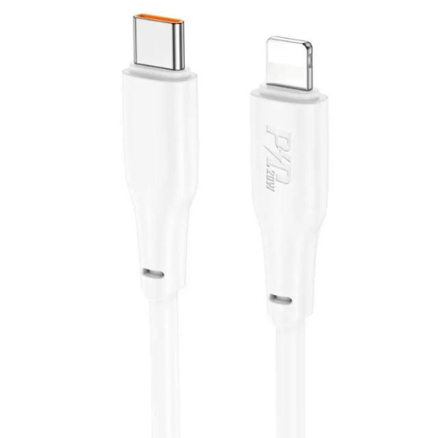 Кабель Hoco X93 Force PD20W charging data cable Lightning 2M White