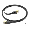 Патч-корд Hoco US07 General pure copper flat network cable (L-1M) Black