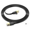 Патч-корд Hoco US07 General pure copper flat network cable (L-3M) Black (US07)