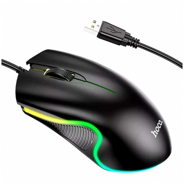 Комп'ютерна миша Hoco GM19 Enjoy Gaming luminous wired mouse Black