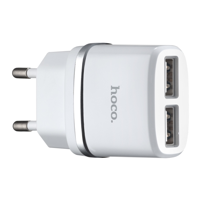 СЗУ Hoco C12 Smart dual USB charger(EU) 2USB 2.4A White (C12)