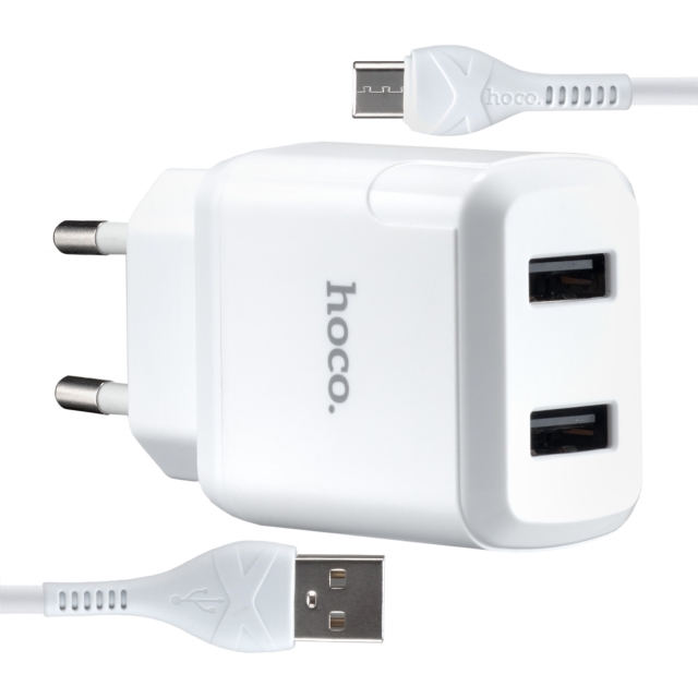МЗП Hoco N7 Speedy dual port charger set Micro ( EU ) White