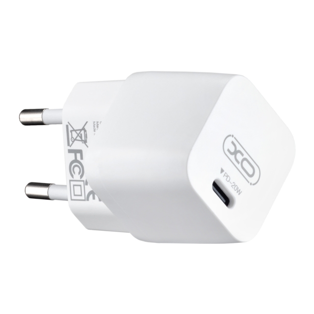 СЗУ XO CE01   EU 20W PD Fast Charger Materials are CE certified White (CE01)