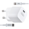 СЗУ XO CE01   EU 20W PD Fast Charger  Lightning cable White (CE01)