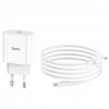 СЗУ Hoco C76A Plus Speed source PD20W charger set Type-C to Lightning (EU) White (C76A)