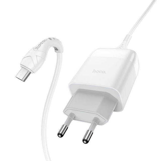 МЗП Hoco C72Q Glorious single port QC3.0 charger ( EU ) ( With Micro USB Cable ) White