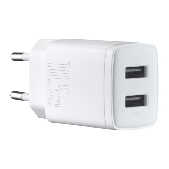СЗУ Baseus  Compact  Charger 2U 10.5W EU White (CCXJ010202)