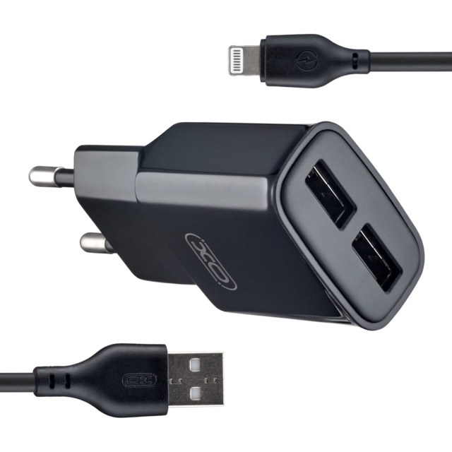 СЗУ XO L92C EU dual 2.4A Charger with Lightning cable (NB103) Black (L92C)