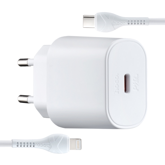 СЗУ Hoco N22 Jetta PD25W charger set(C to iP)(EU) White (N22)