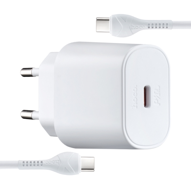 МЗП Hoco N22 Jetta PD25W charger set ( Type-C to Type-C ) ( EU ) White
