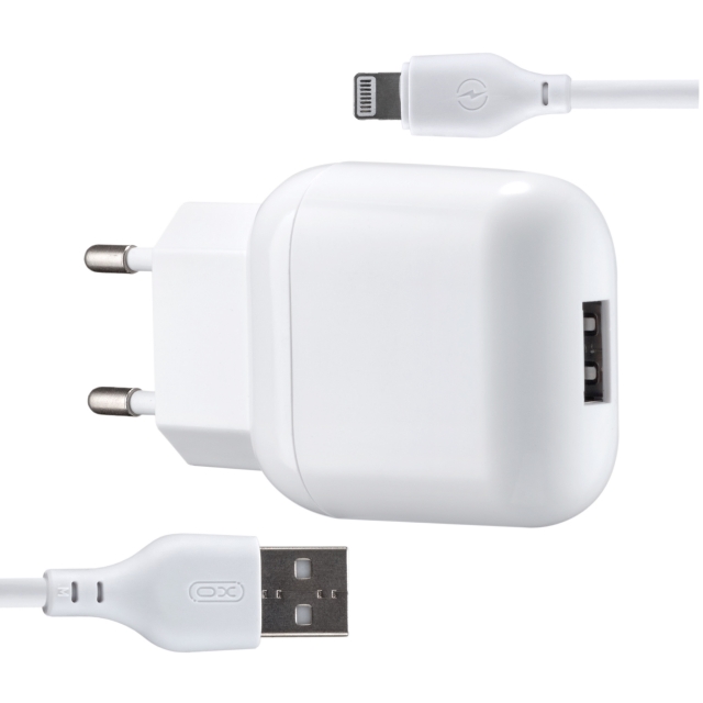 СЗУ XO L37 2в1 Lightning 1USB/2.1A White (L37)