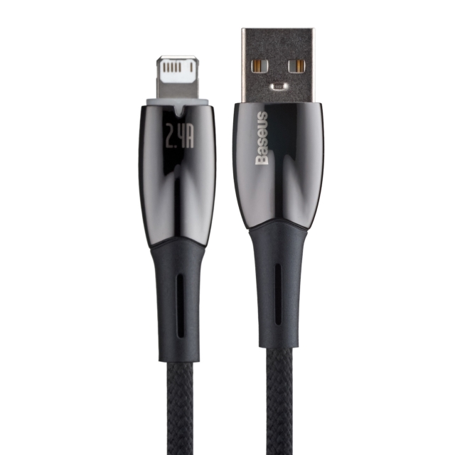 Кабель Baseus Glimmer Series Fast Charging Data Cable USB to Lightning 2.4A 1m Black