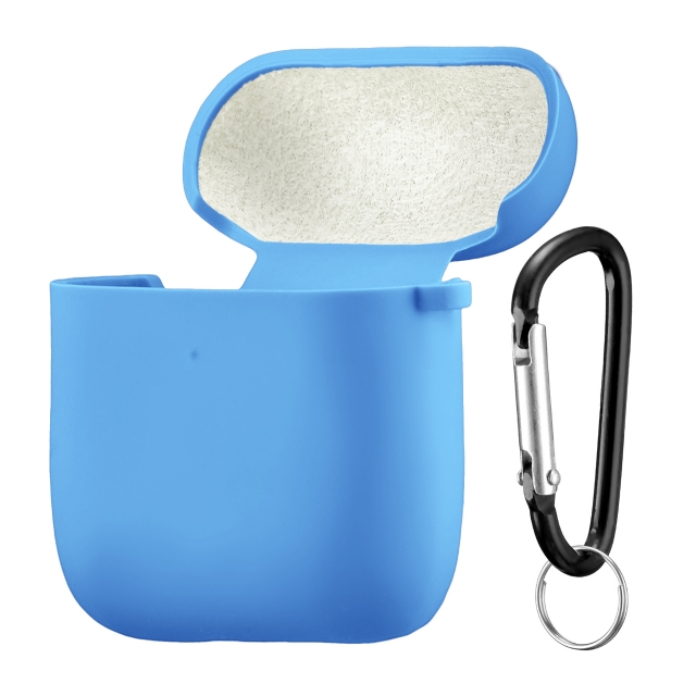 Чохол Silicone Case 2,5mm with microfiber for AirPods 1/2 Wave Blue