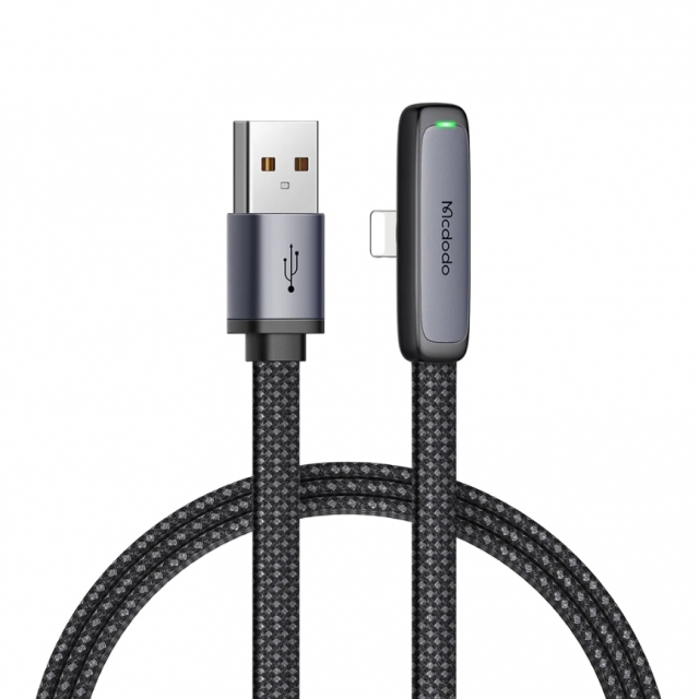 Кабель McDodo Zebra Series Lightning 90 Degree Data Cable 1.2m CA-2790 Black (CA-2790)