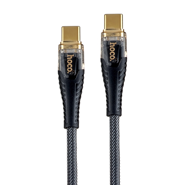 Кабель Hoco U121 Gold standard Transparent Discovery Edition 60W data cable T-C to T-C Black