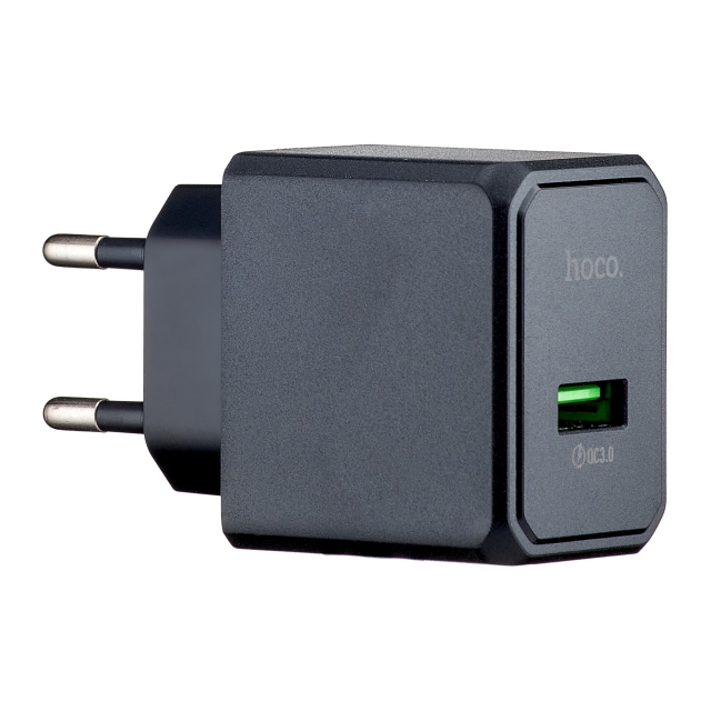 СЗУ Hoco CS12A Ocean single port QC3.0 charger (EU) Black (CS12A)